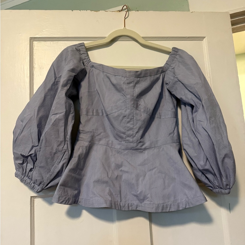 Women's ALEXIS Blue Puff Sleeve Top
